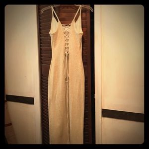 Gold Shimmer Evening Dress